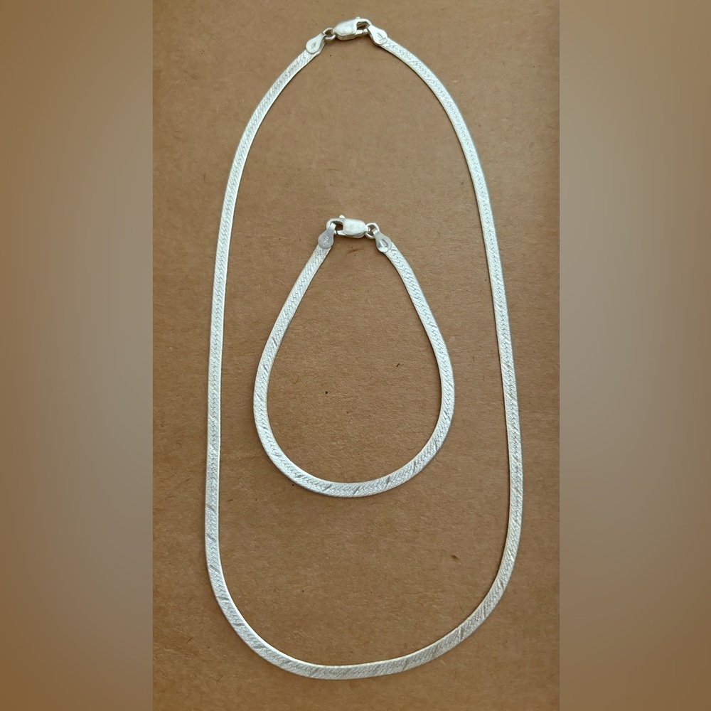Sterling silver necklace and bracelet